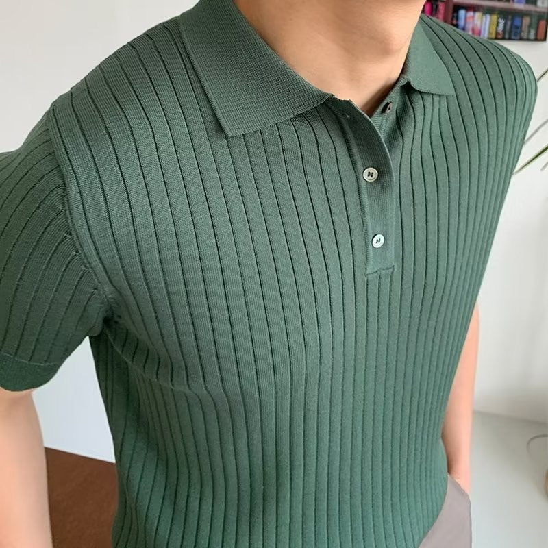 HEON Gebreide Polo Shirt