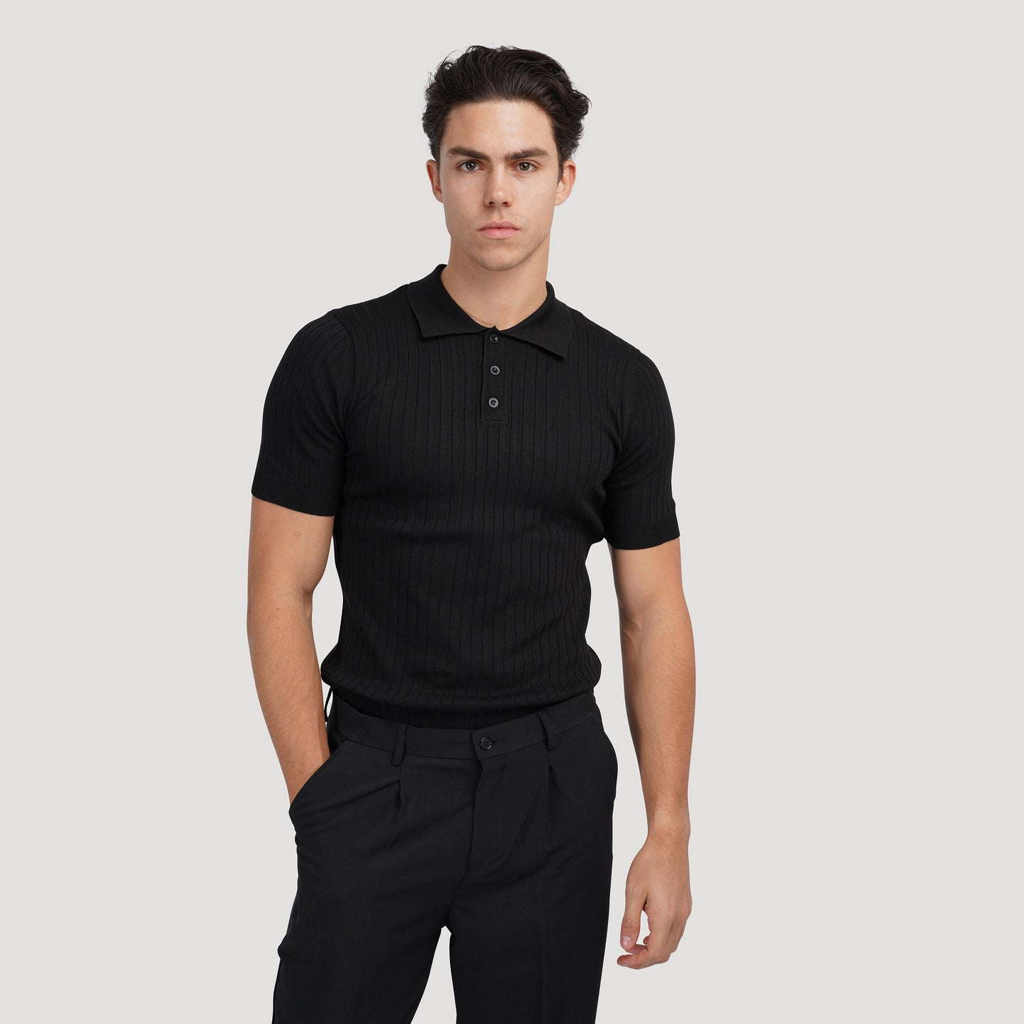 HEON Gebreide Polo Shirt